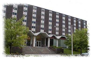 North entrance of the Poplars Building